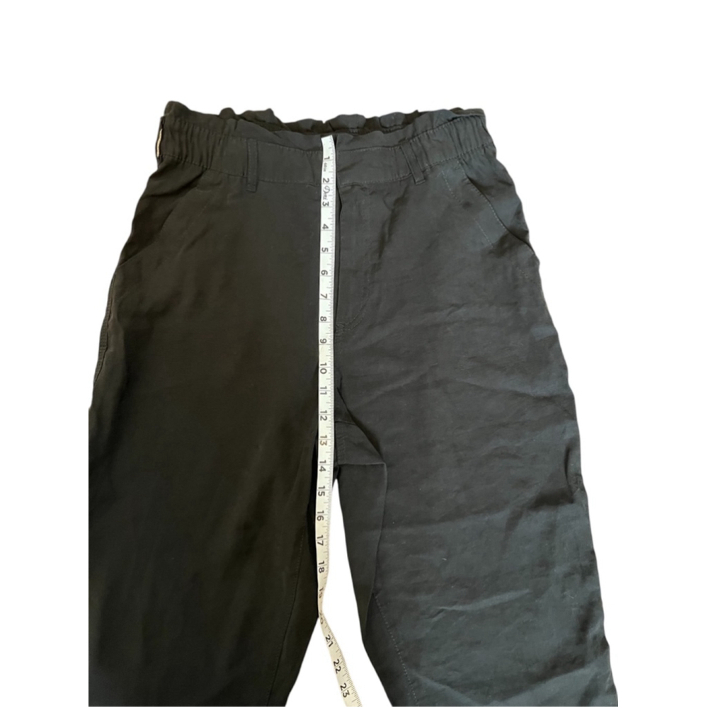 OLD NAVY Black High Waisted Straight Leg Paper Bag Pant M - Picture 6 of 9